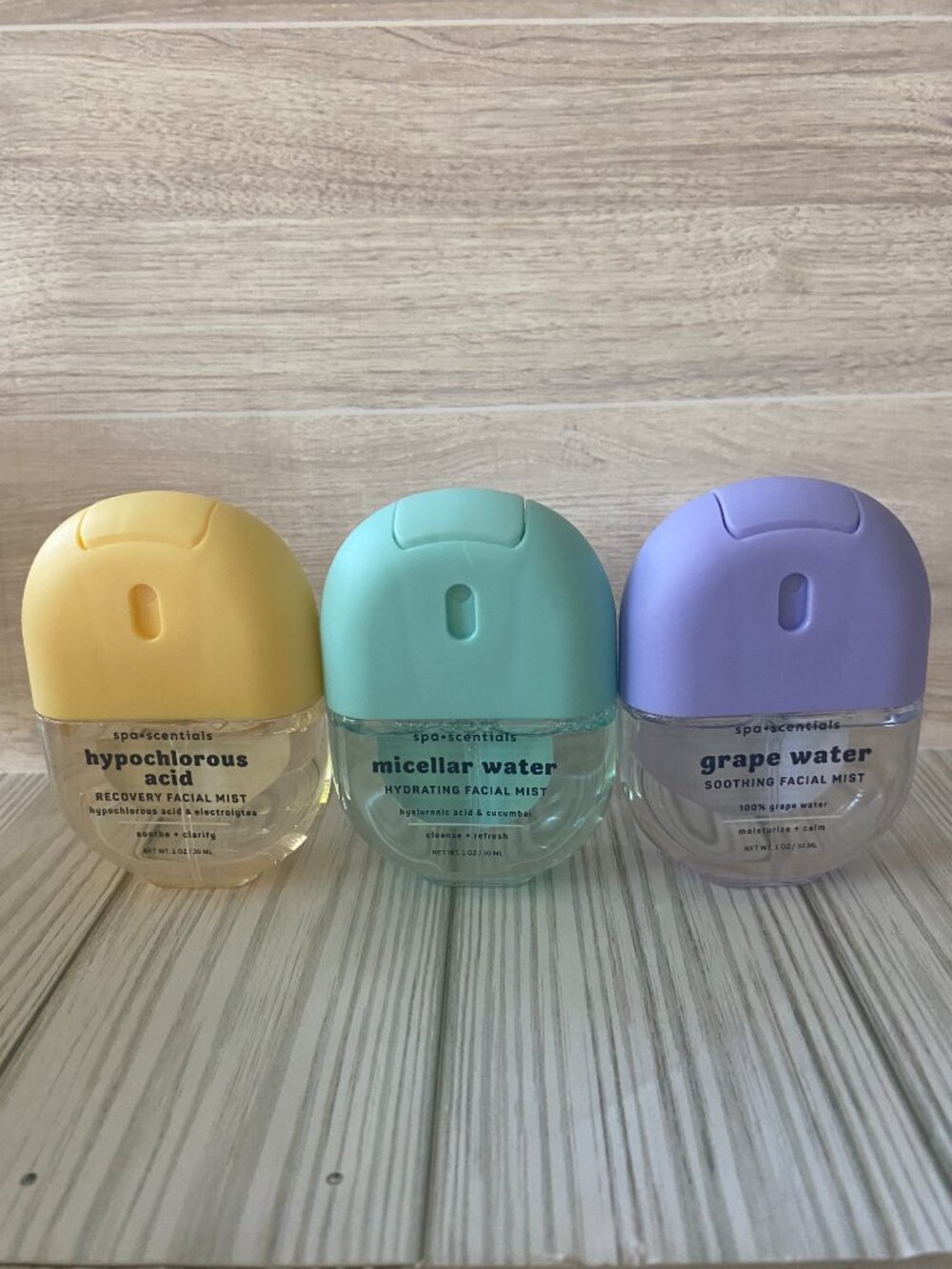 Spa Scentials 3 Pack Facial Mists *Grape Water, Micellar Water...